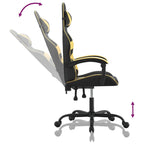 Gaming-Stuhl Drehbar Schwarz und Golden Kunstleder