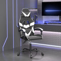Gaming-Stuhl Drehbar Schwarz und Weiß Kunstleder