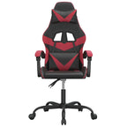 Gaming-Stuhl Drehbar Schwarz und Weinrot Kunstleder