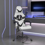 Gaming-Stuhl Drehbar Weiß und Schwarz Kunstleder