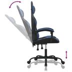 Gaming-Stuhl Drehbar Schwarz und Blau Kunstleder