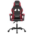 Gaming-Stuhl Drehbar Schwarz und Weinrot Kunstleder