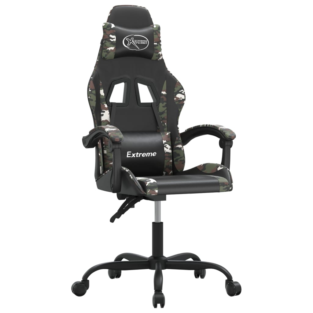 Gaming-Stuhl Drehbar Schwarz und Tarnfarben Kunstleder