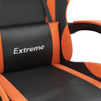 Gaming-Stuhl mit Fußstütze Drehbar Schwarz & Orange Kunstleder