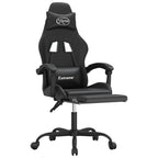 Gaming-Stuhl mit Fußstütze Drehbar Schwarz Kunstleder