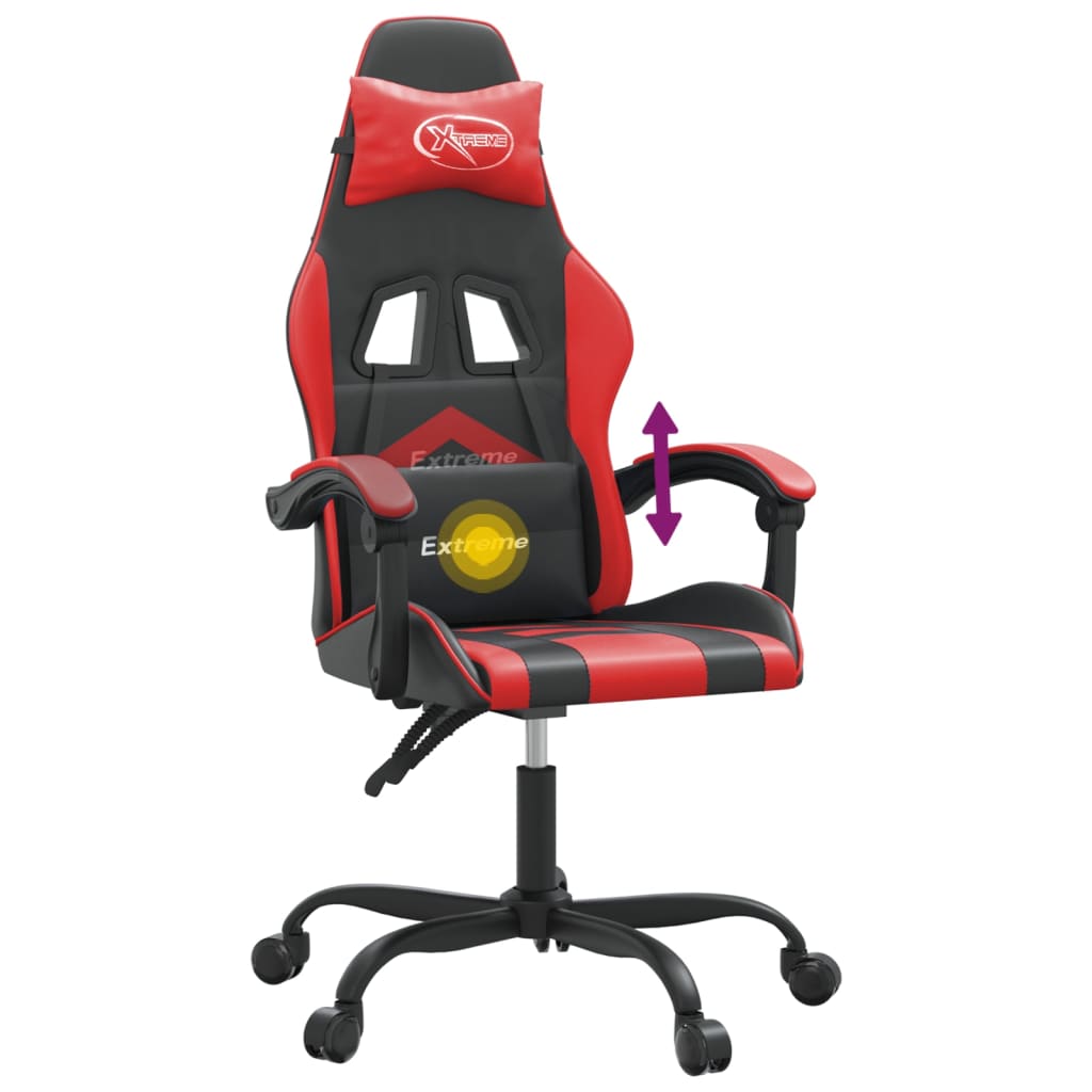 Gaming-Stuhl Drehbar Schwarz und Rot Kunstleder