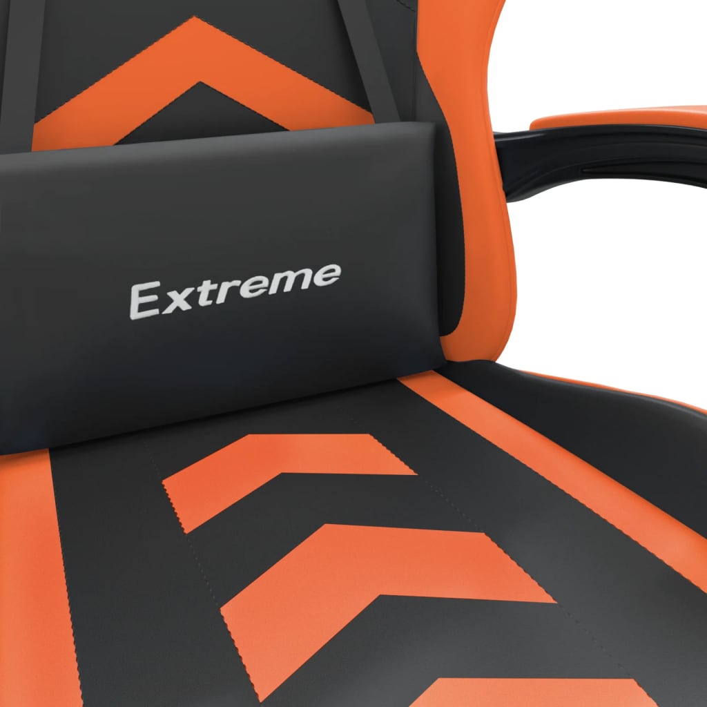 Gaming-Stuhl Drehbar Schwarz und Orange Kunstleder