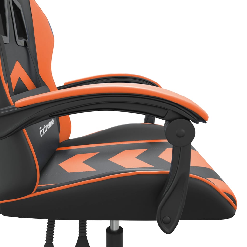 Gaming-Stuhl Drehbar Schwarz und Orange Kunstleder