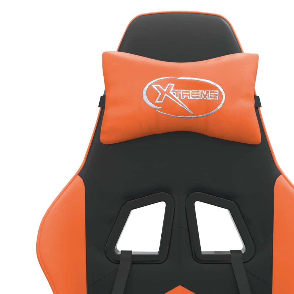 Gaming-Stuhl Drehbar Schwarz und Orange Kunstleder