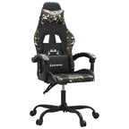 Gaming-Stuhl Drehbar Schwarz und Tarnfarben Kunstleder