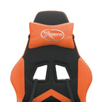 Gaming-Stuhl mit Fußstütze Drehbar Schwarz & Orange Kunstleder