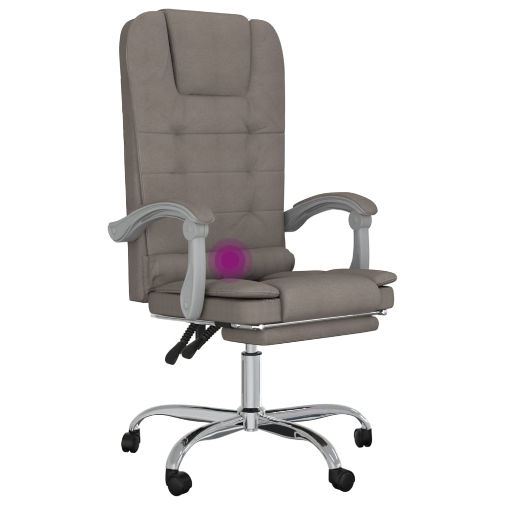 Bürostuhl mit Massagefunktion Taupe Stoff
