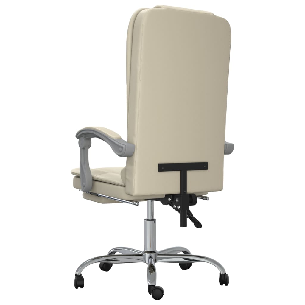 Bürostuhl mit Massagefunktion Creme Kunstleder
