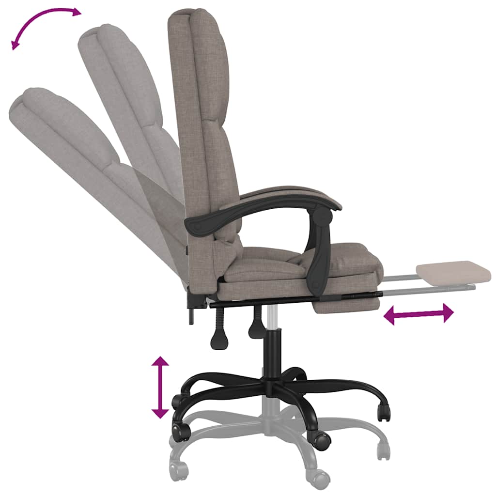 Bürostuhl mit Massagefunktion Taupe Stoff
