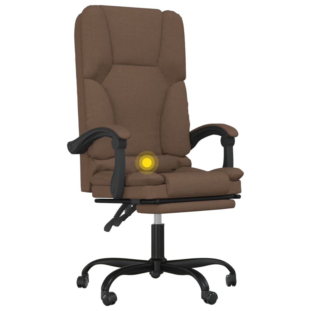Bürostuhl mit Massagefunktion Braun Stoff