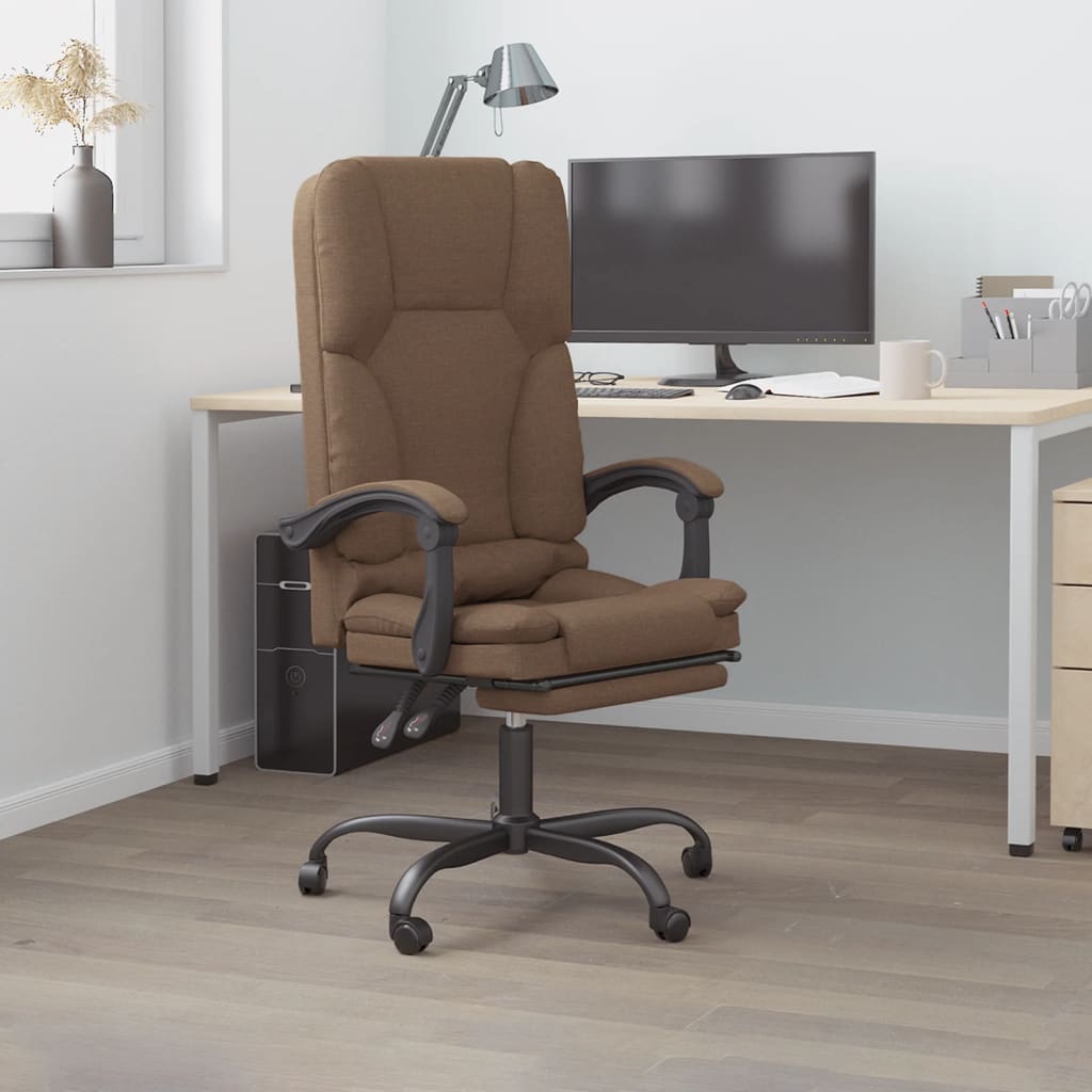 Bürostuhl mit Massagefunktion Braun Stoff