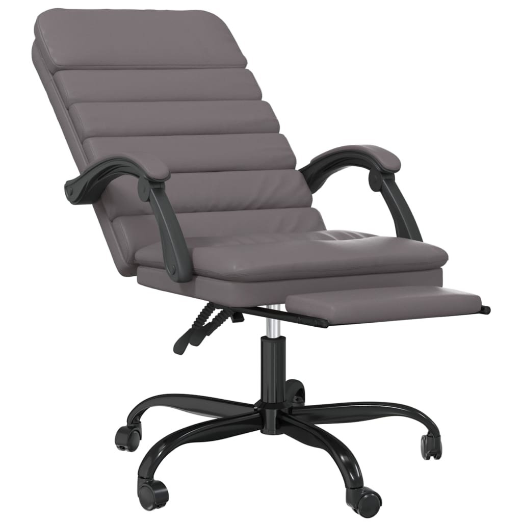 Bürostuhl mit Massagefunktion Grau Kunstleder