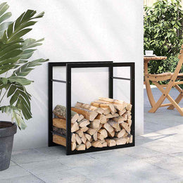 vidaXL Brennholzregal Mattschwarz 50x28x56 cm Stahl