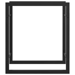 vidaXL Brennholzregal Mattschwarz 50x28x56 cm Stahl