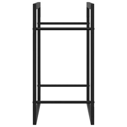 vidaXL Brennholzregal Mattschwarz 50x28x56 cm Stahl