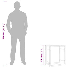 vidaXL Brennholzregal Mattschwarz 50x28x56 cm Stahl