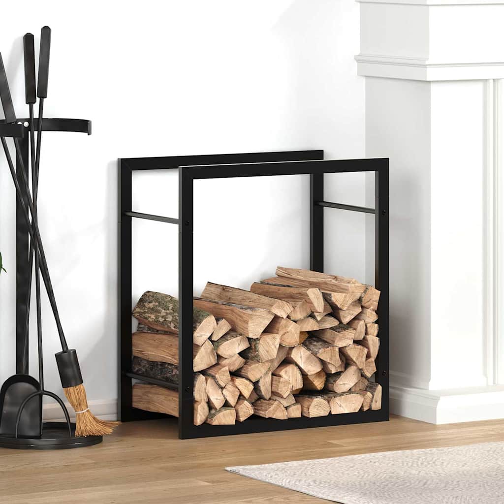vidaXL Brennholzregal Mattschwarz 50x28x56 cm Stahl