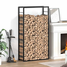 vidaXL Brennholzregal Mattschwarz 80 x 28 x 154 cm Stahl