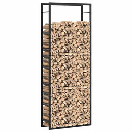 vidaXL Brennholzregal Mattschwarz 80 x 28 x 222 cm Stahl