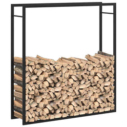 vidaXL Brennholzregal Mattschwarz 110x28x116 cm Stahl
