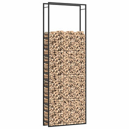 vidaXL Brennholzregal Mattschwarz 110x28x312 cm Stahl