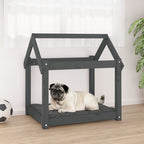 Hundebett Grau 71x55x70 cm Massivholz Kiefer