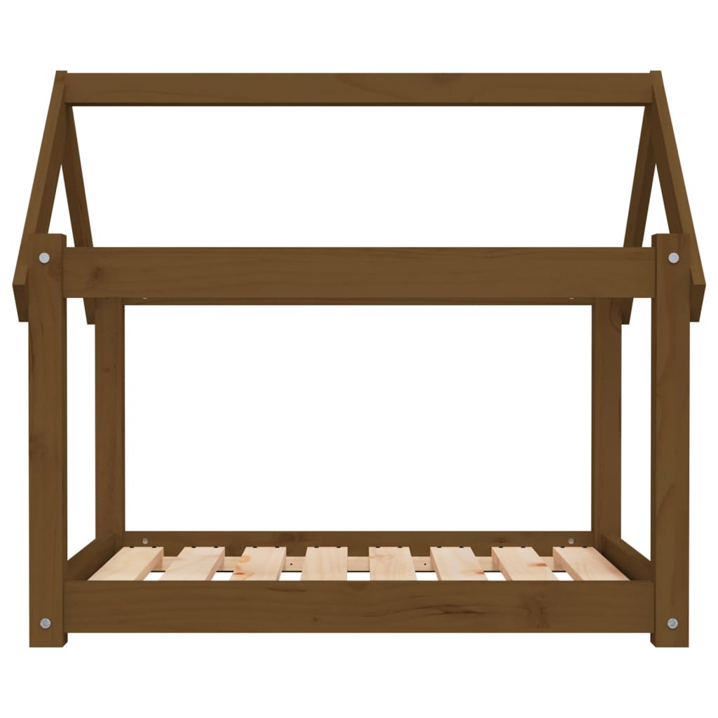 Hundebett Honigbraun 81x60x70 cm Massivholz Kiefer