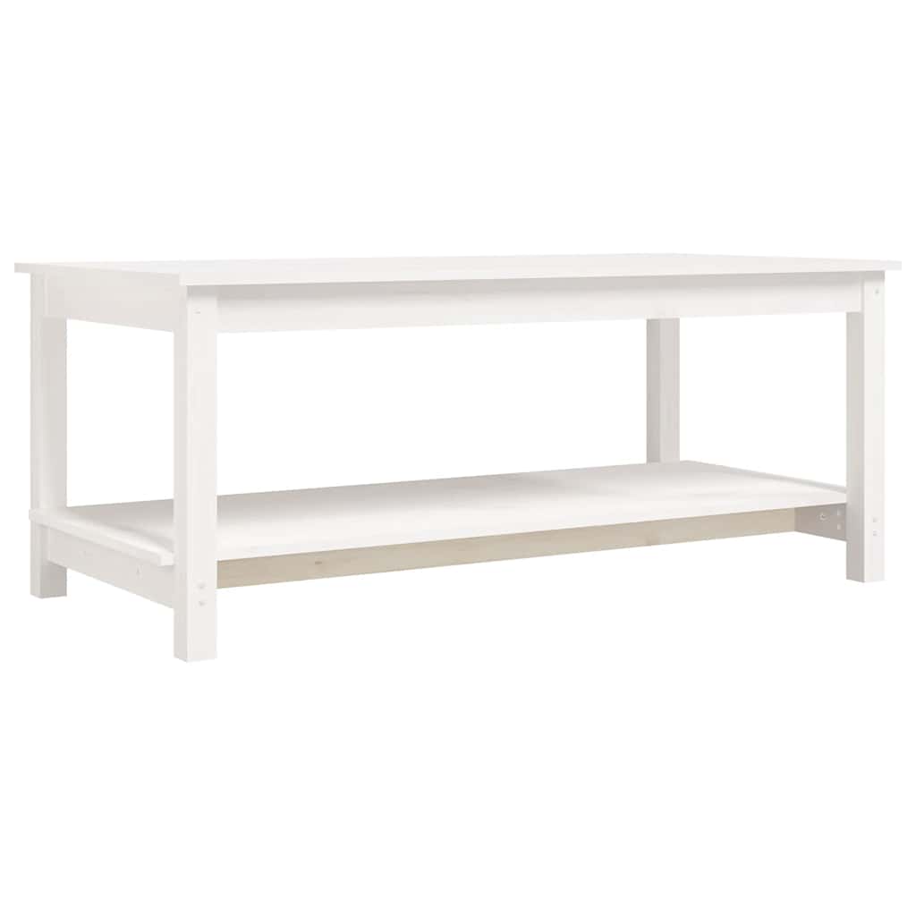 Couchtisch Weiß 110x55x45 cm Massivholz Kiefer