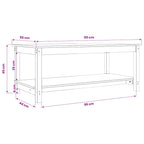 Couchtisch Weiß 110x55x45 cm Massivholz Kiefer