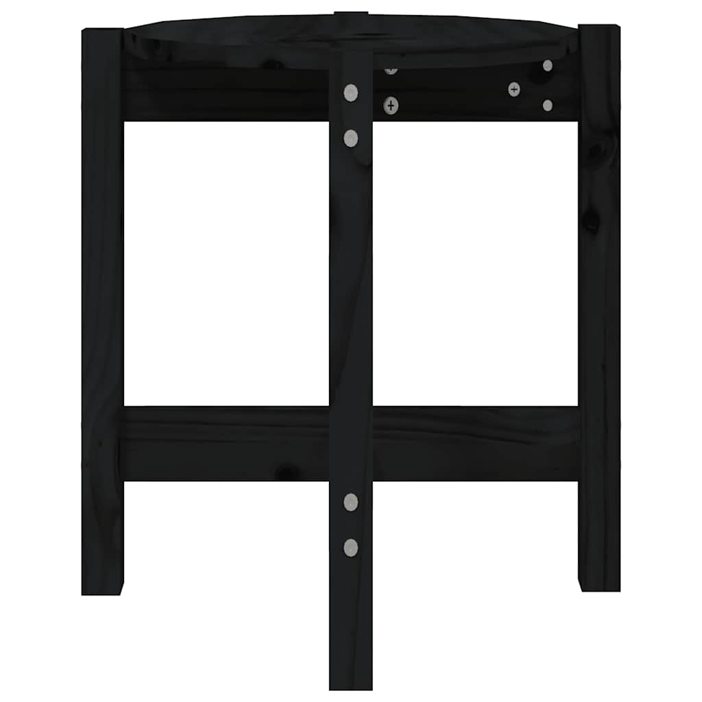 Couchtisch Schwarz Ø 42,5x45 cm Massivholz Kiefer