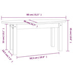 Couchtisch Weiß 80x40x35 cm Massivholz Kiefer