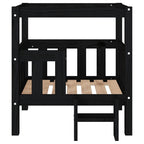 Hundebett Schwarz 65,5x50,5x70 cm Massivholz Kiefer