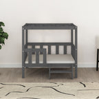 Hundebett Grau 95,5x73,5x90 cm Massivholz Kiefer