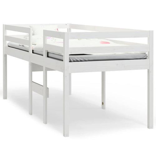 Hochbett Weiß 90x200 cm Massivholz Kiefer
