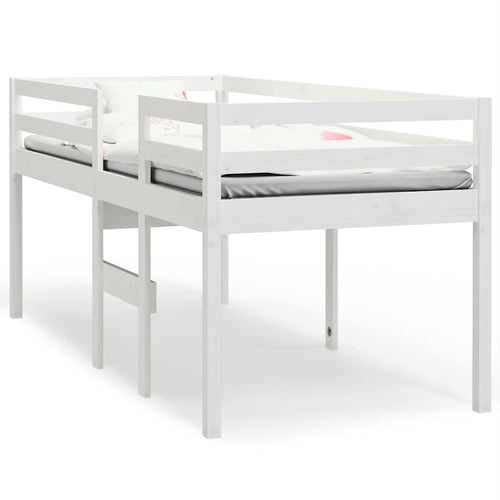 Hochbett Weiß 80x200 cm Massivholz Kiefer