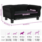 Hundebett Schwarz 70x45x30 cm Kunstleder