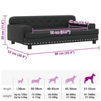 Hundebett Schwarz 90x53x30 cm Kunstleder