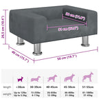 Hundebett Dunkelgrau 50x40x26,5 cm Samt