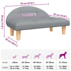 Hundebett Hellgrau 70x52x30 cm Stoff