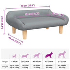 Hundebett Hellgrau 70x40x24 cm Stoff