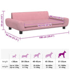 Hundebett Rosa 100x54x33 cm Samt