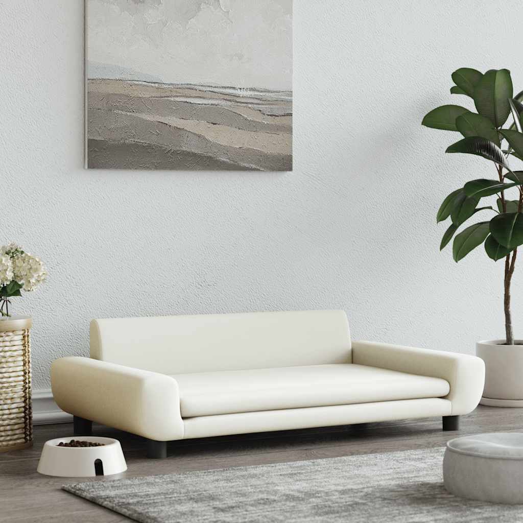 Hundebett Creme 100x54x33 cm Samt