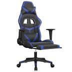 Gaming-Stuhl mit Fußstütze Schwarz und Blau Kunstleder