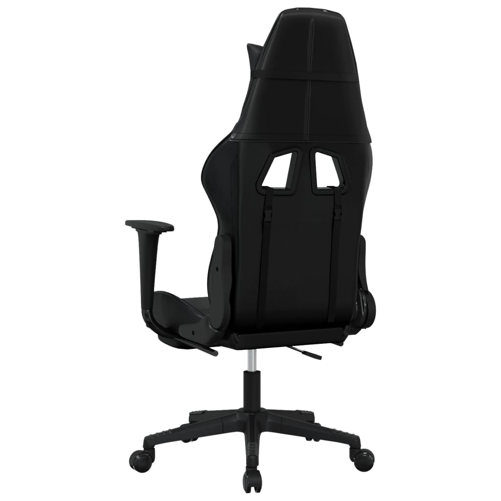 Gaming-Stuhl mit Fußstütze Schwarz Kunstleder