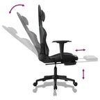 Gaming-Stuhl mit Fußstütze Schwarz Kunstleder